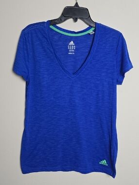 Wpmen Adidas Royal Blue V-Neck Shirts